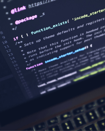 A laptop screen illustrating the concept of NLP annotation services in action.